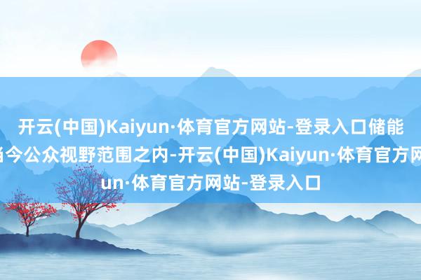 开云(中国)Kaiyun·体育官方网站-登录入口储能系统甚少出当今公众视野范围之内-开云(中国)Kaiyun·体育官方网站-登录入口