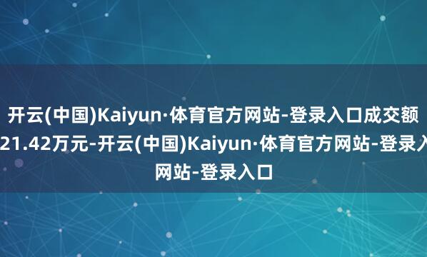 开云(中国)Kaiyun·体育官方网站-登录入口成交额1421.42万元-开云(中国)Kaiyun·体育官方网站-登录入口